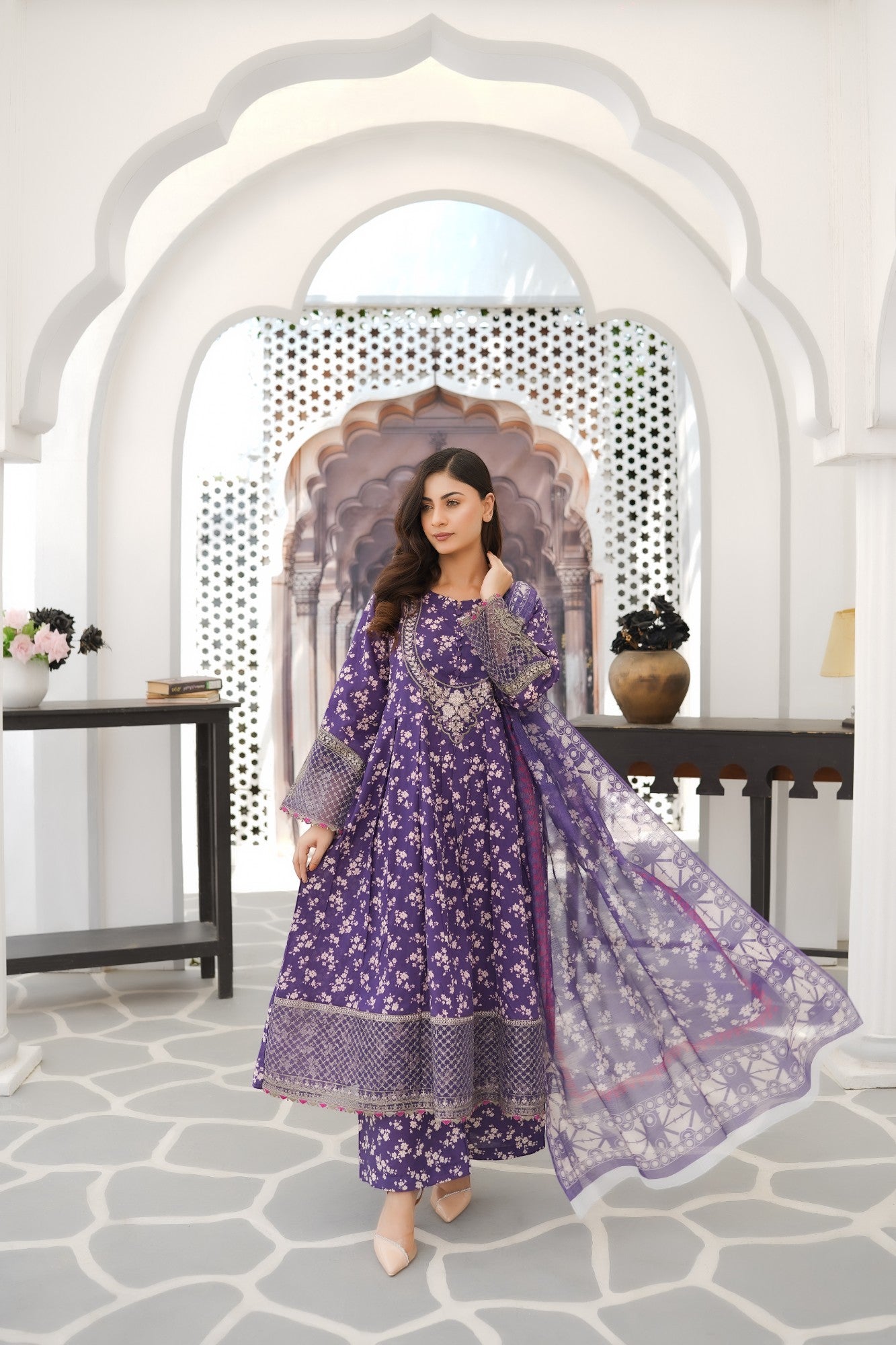 Saheli – Purple Maxi Dress - Grace Stitch 