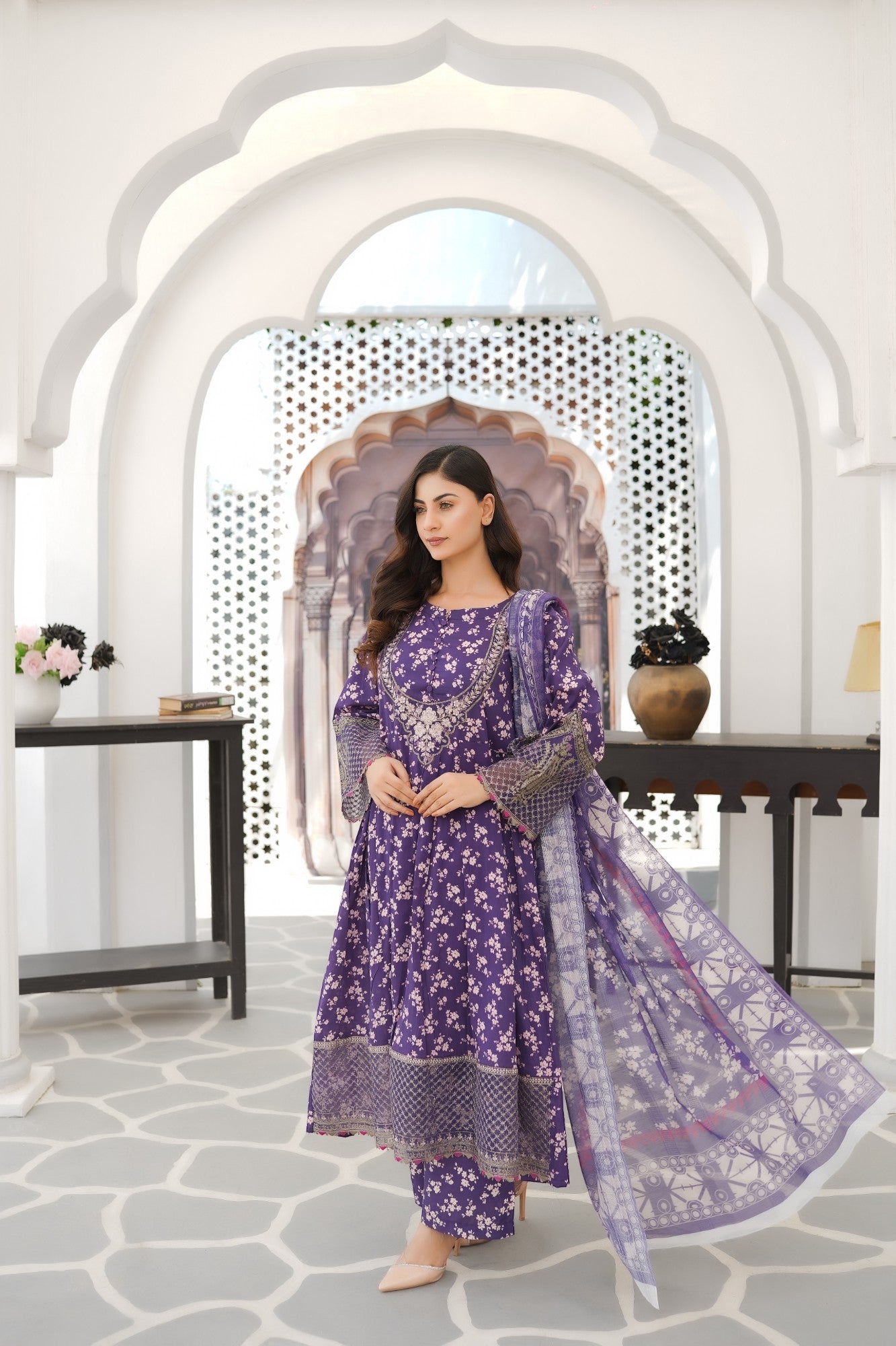 Saheli – Purple Maxi Dress - Grace Stitch 