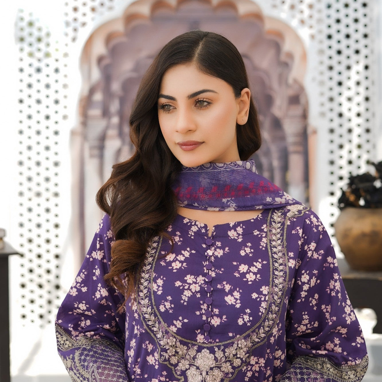 Saheli – Purple Maxi Dress - Grace Stitch 