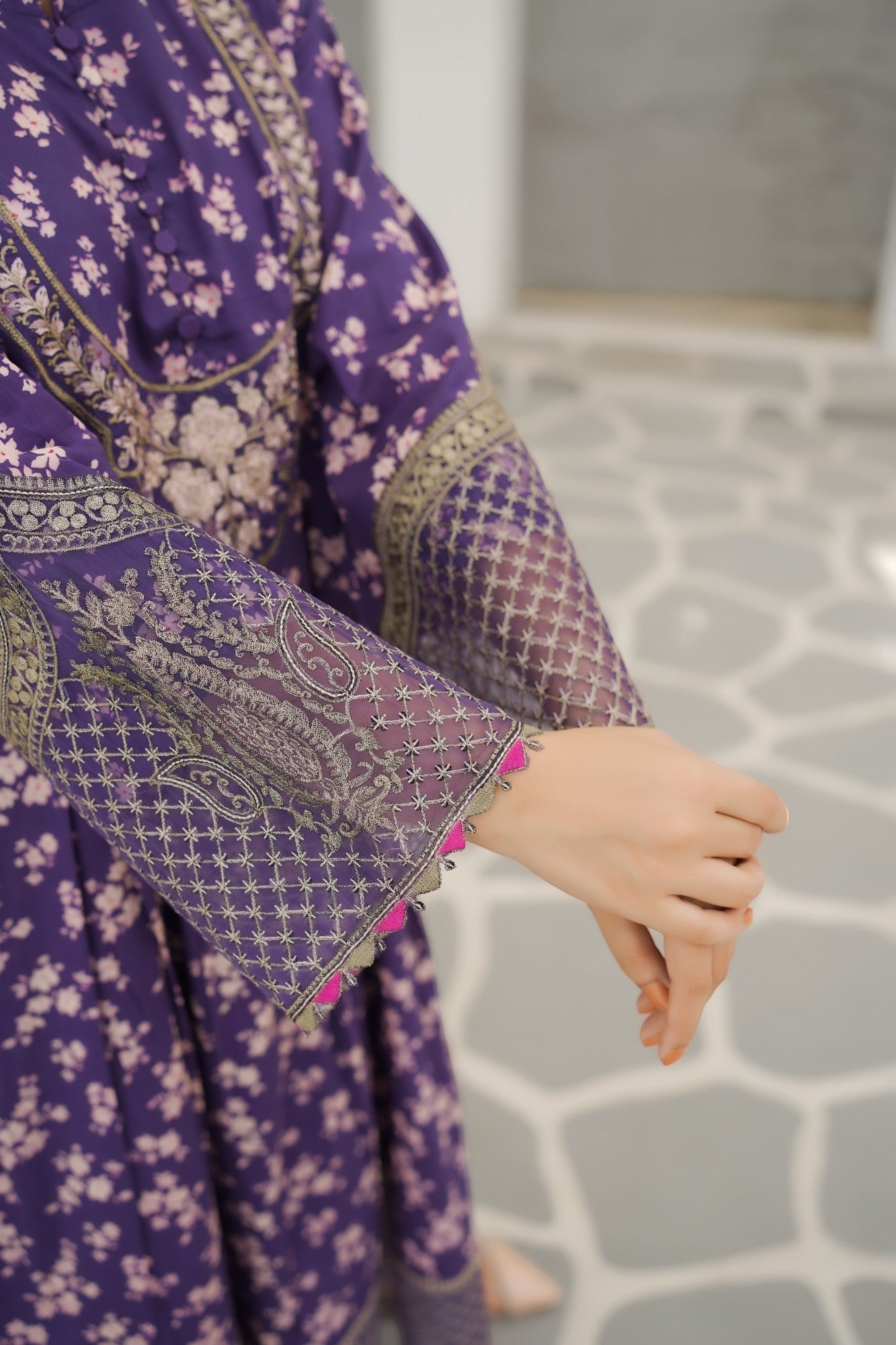 Saheli – Purple Maxi Dress - Grace Stitch 
