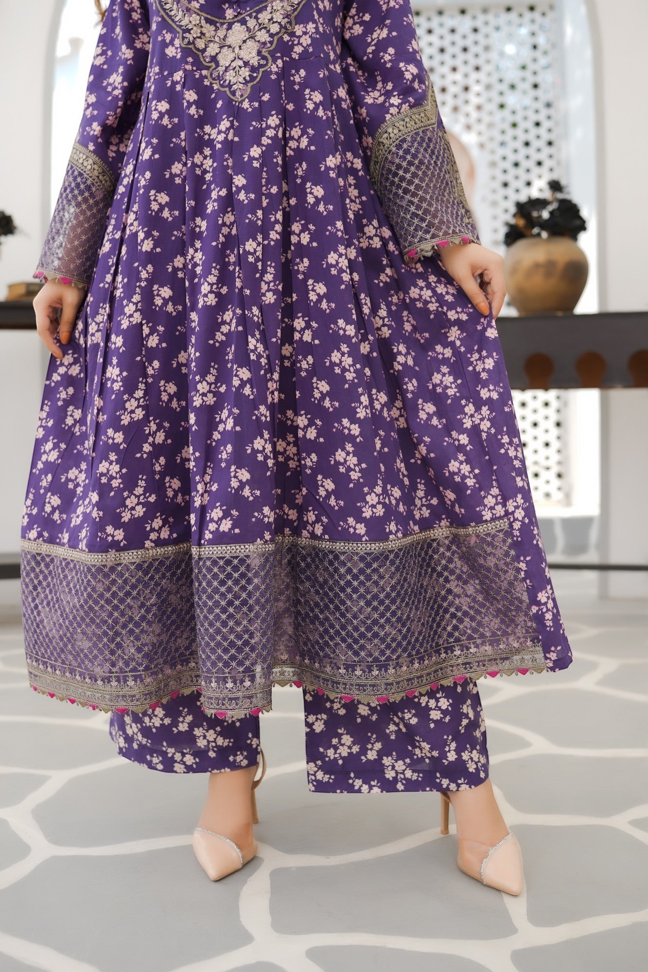 Saheli – Purple Maxi Dress - Grace Stitch 